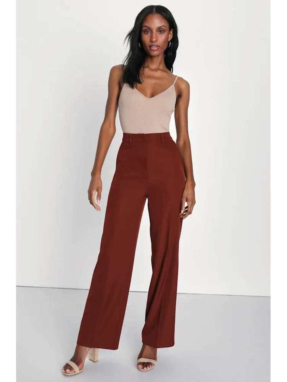 Lulus Rust Brown Trousers NWT